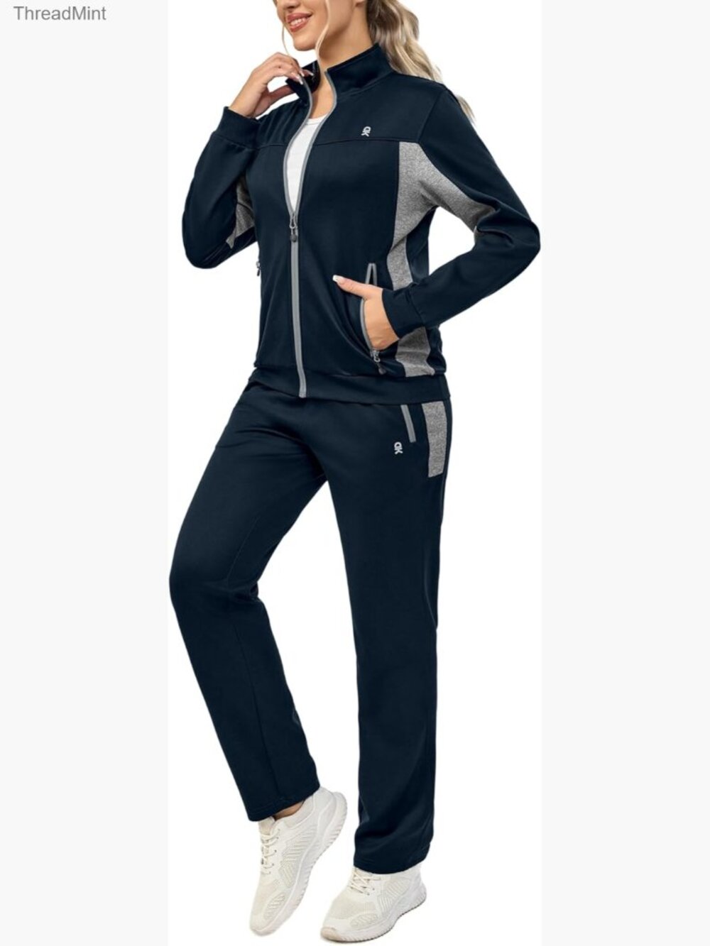 2 Piece Tracksuit Set Zip Up Lounge Jogger Set with Pockets